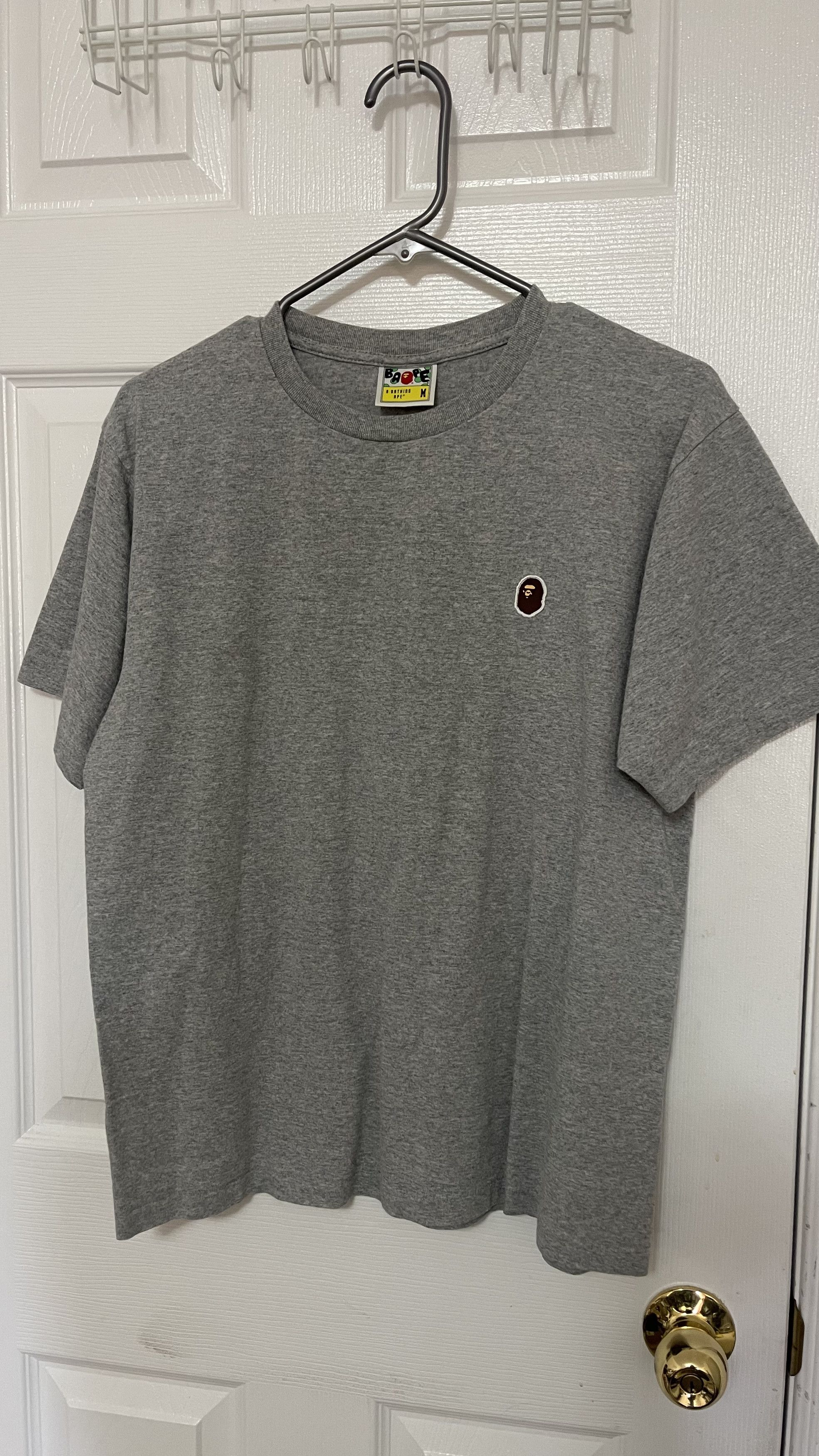 Bape Grey Silicone Logo Bape Tee M Hoodie, Sweatshirt | FlexRushtees.com