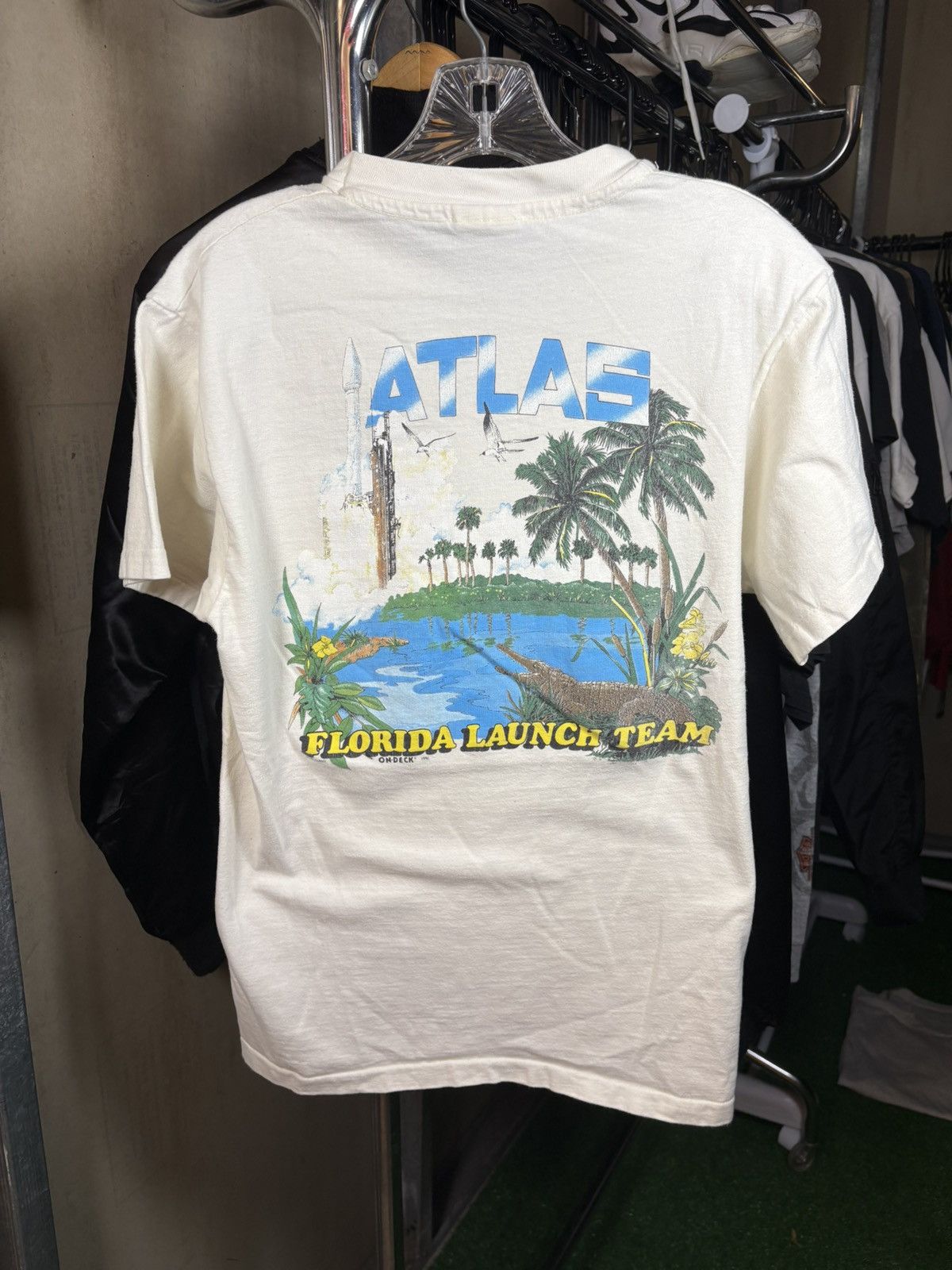 Vintage 1990 S Florida Launch Team T Shirt With Front Pocket
