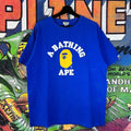 Bape College Tee Blue And Yellow Size Xl Hoodie, Sweatshirt | FlexRushtees.com