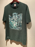 Rare Vintage Native Wolf Jerzees Usa Made T Shirt Large