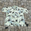 Richard Tori Richard Shirt Mens Medium Hawaiian Palm Leaves Cotton Lawn Short Sleeve Aloha Beac