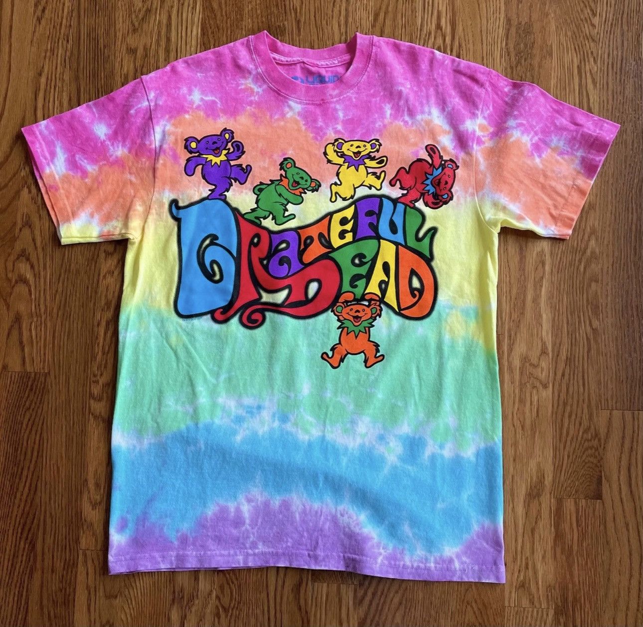 Liquid Blue Grateful Dead Medium Tie Dye Bears Tee Shirt Rainbow Dancing Hoodie, Sweatshirt | AU16VibeMintTees.com