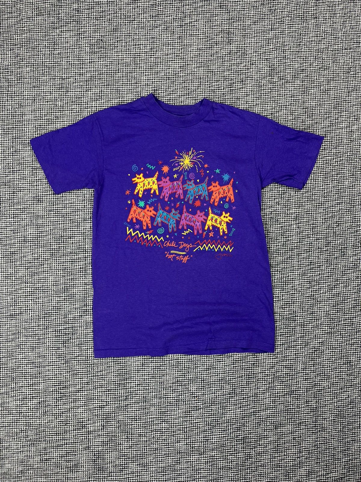 Vintage 90s Chilli Dogs Hot Stuff Jeff Low Art Tee Hoodie, Sweatshirt | FlexRushtees.com