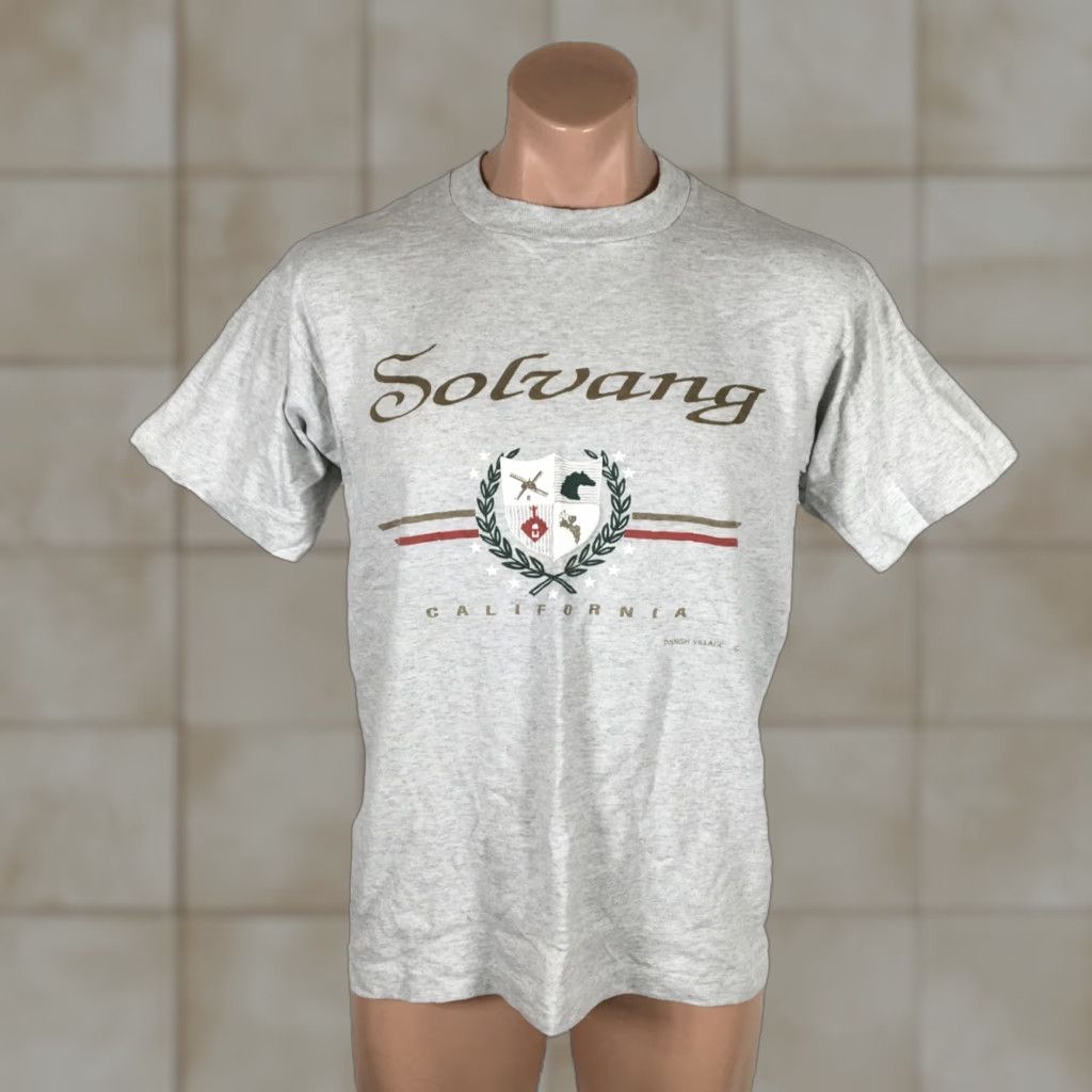 Vintage Vtg Screen Stars T Shirt Mens Graphic Tee Solvang Best Vacation T Dutch Town Large Gray Cott