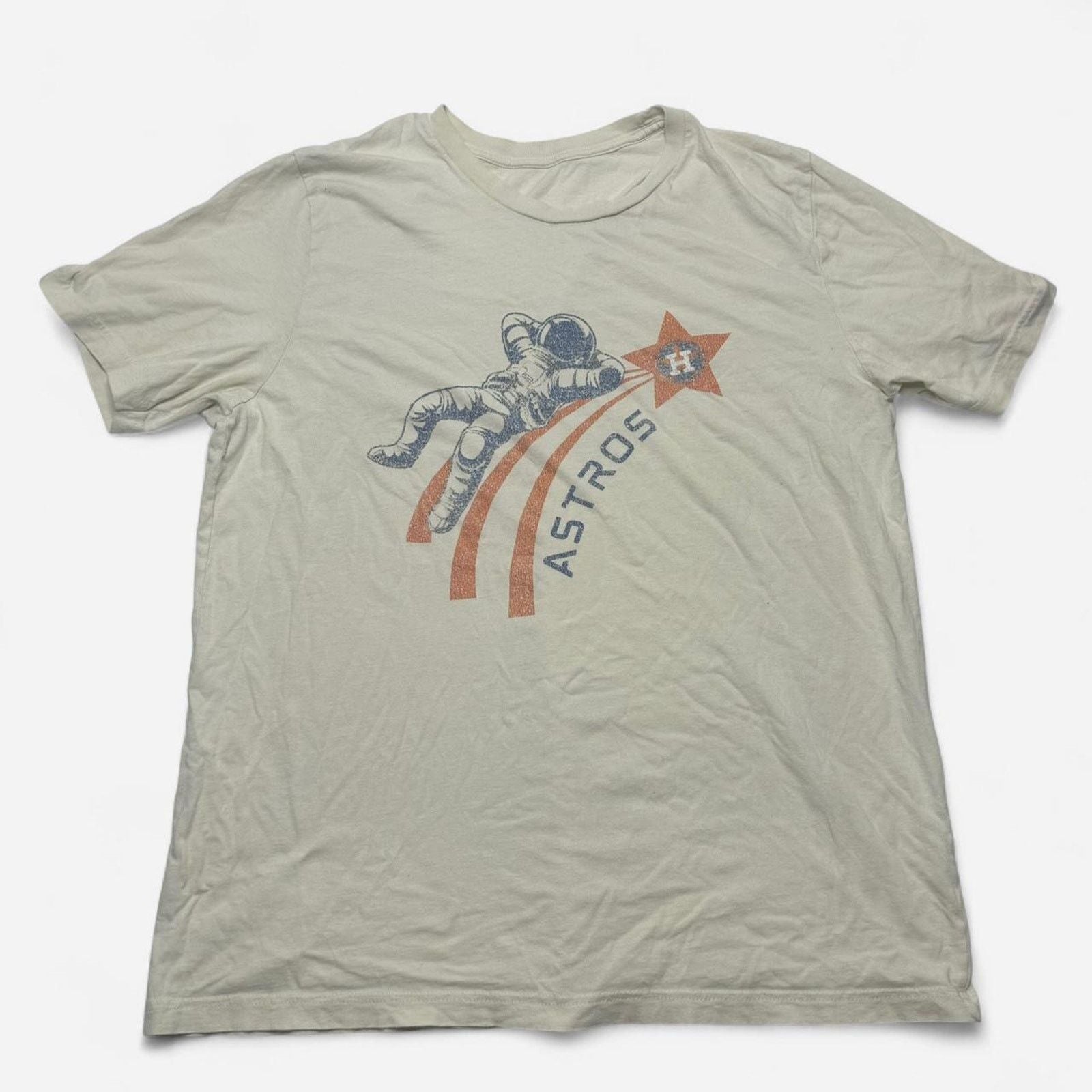 Other Stories Astros Astronaut Graphic T Shirt Cream Beige Tee Men S M L