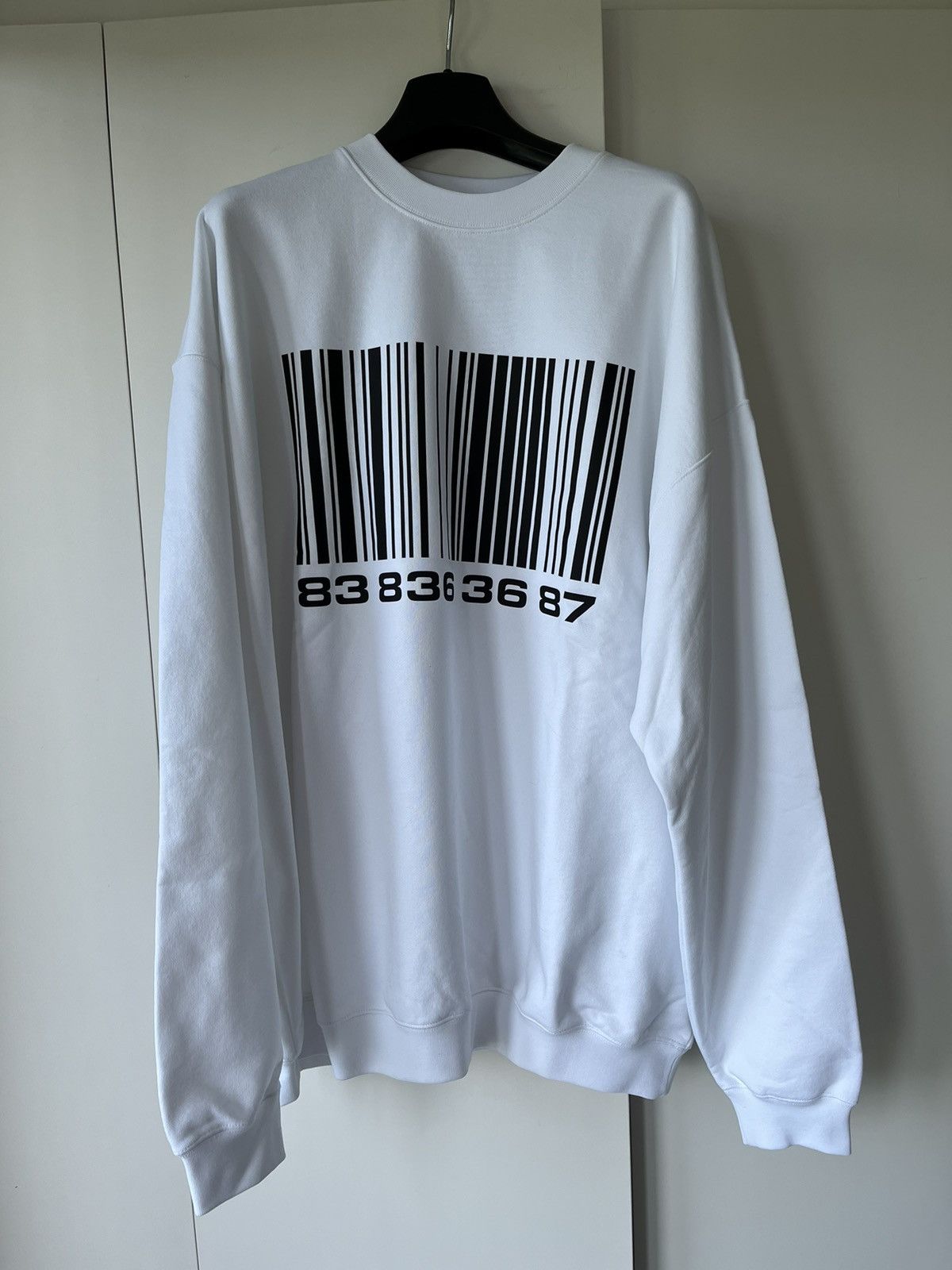 Bnwt Vetements Vtmnts Barcode Sweatshirt Size S T-Shirts, Hoodie | FlexRushtees.com