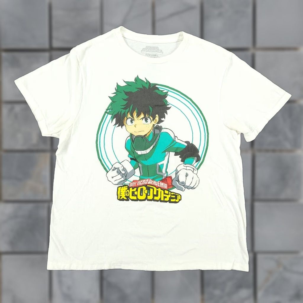 Vintage My Hero Academia Shirt Women Small White Izuku Midoriya Anime Casual Short Sleeve T Shirt Hoodie, Sweatshirt