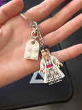 Anime Bleach Aizen Lego Anime Minifigure Keychain Keyring