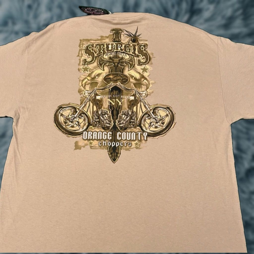 Vintage Orange County Choppers Sturgis Biker Vtg Shirt Mens Xxl Nwt 2005 Beige 90s 2000s Cho