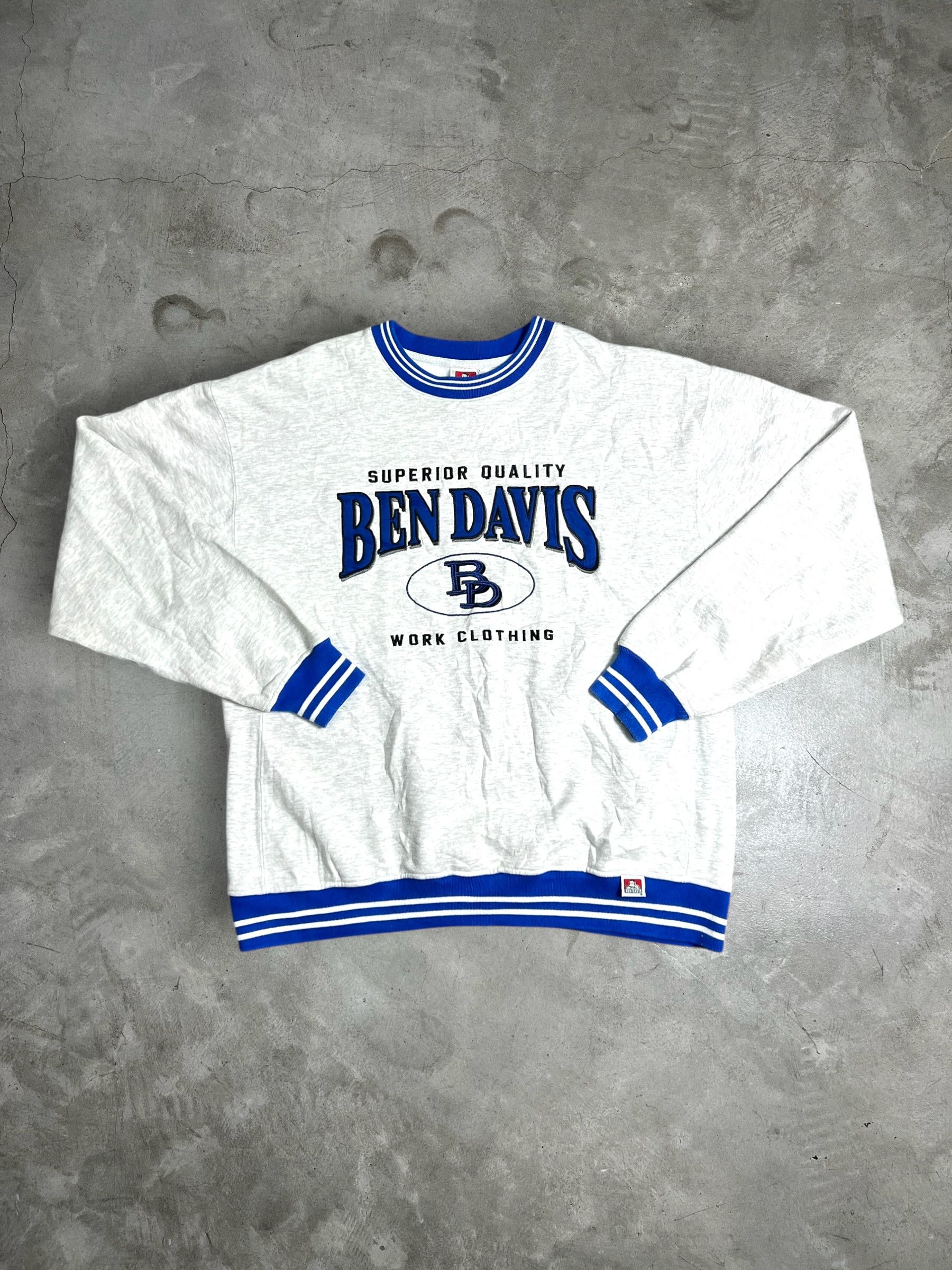 Davis Ben Davis Embroidery Spell Out Sweatshirt L Jka190