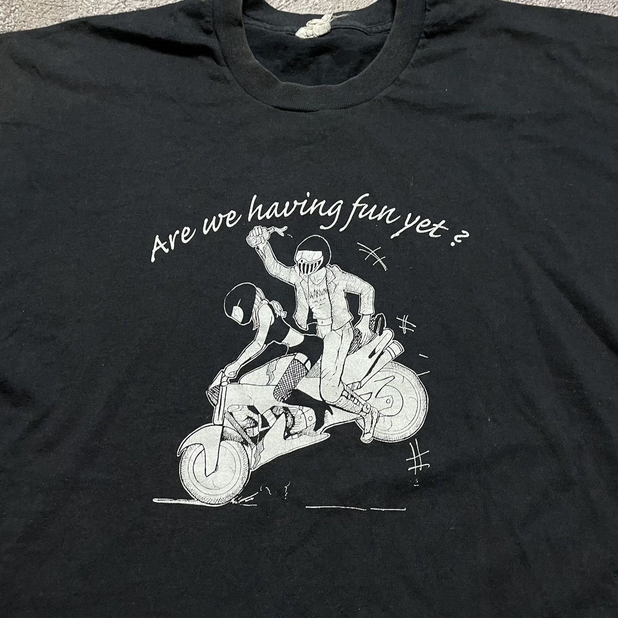 Band Tees Vintage Adult Are We Fun Yet Bike Girl Logo Slogan Tee Hoodie, Sweatshirt | FlexRushtees.com