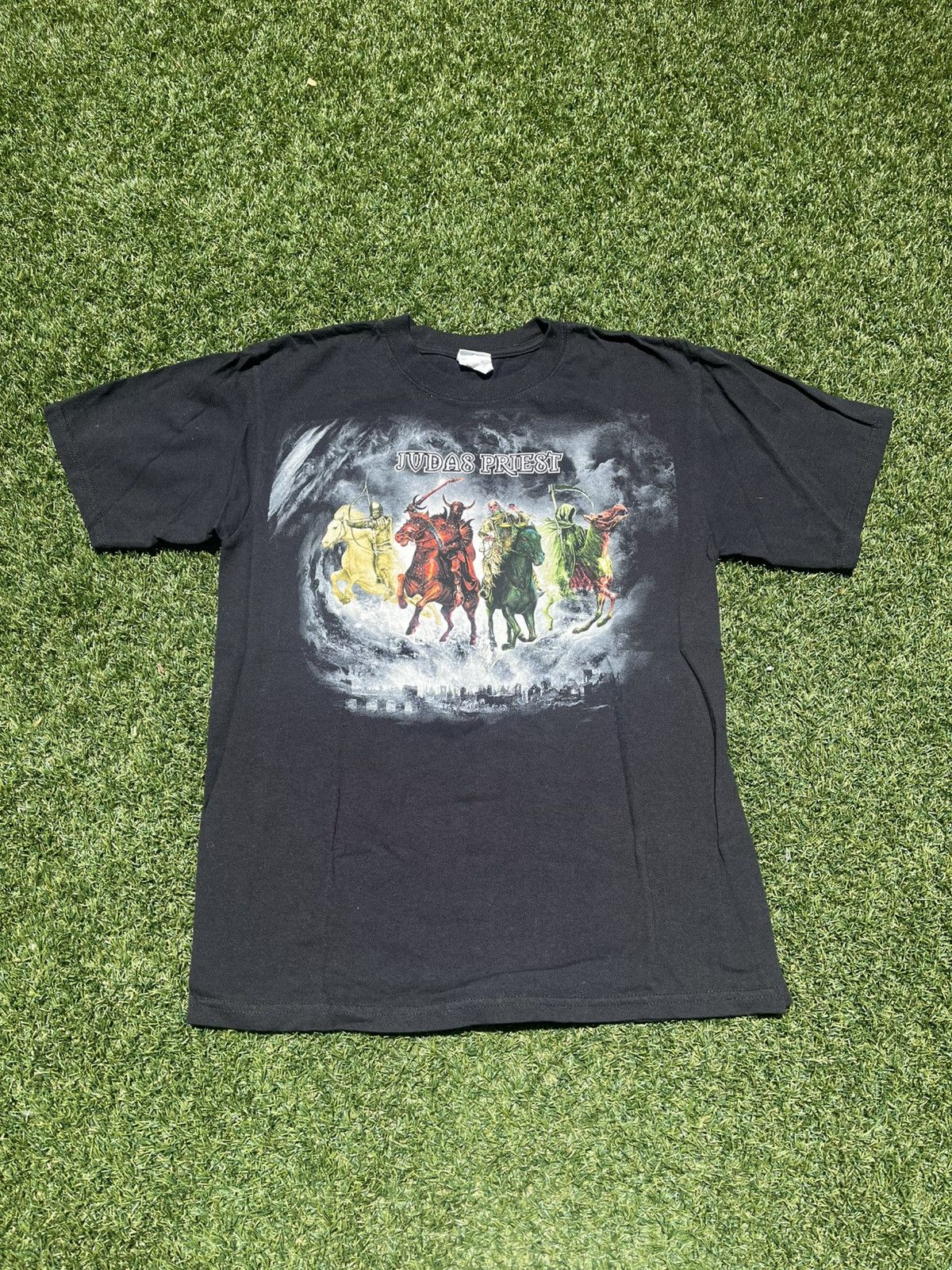 Vintage Vtg 00 S Judas Priest Nostradamus Four Horsemen Band Tee Hoodie, Sweatshirt | FlexRushtees.com