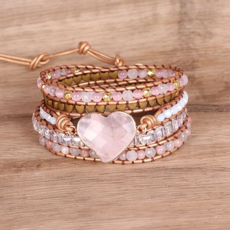 Jewelry Rose Quartz Natural Stone Wrap Bracelet T-Shirts, Hoodie, Sweatshirt | AU16VibeMintTees.com