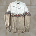 Vintage Wrangler Aztec Western Shirt Men S Pearl Snap Navajo Southwest Cowboy L