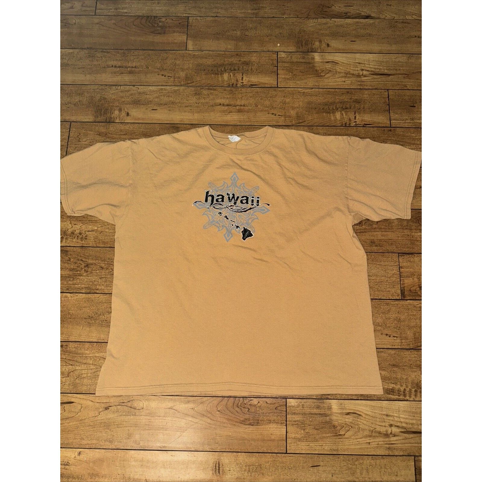 Anvil Vintage Hawaii Poly Tribal T Shirt Tan 3xl 27x28 Surfing