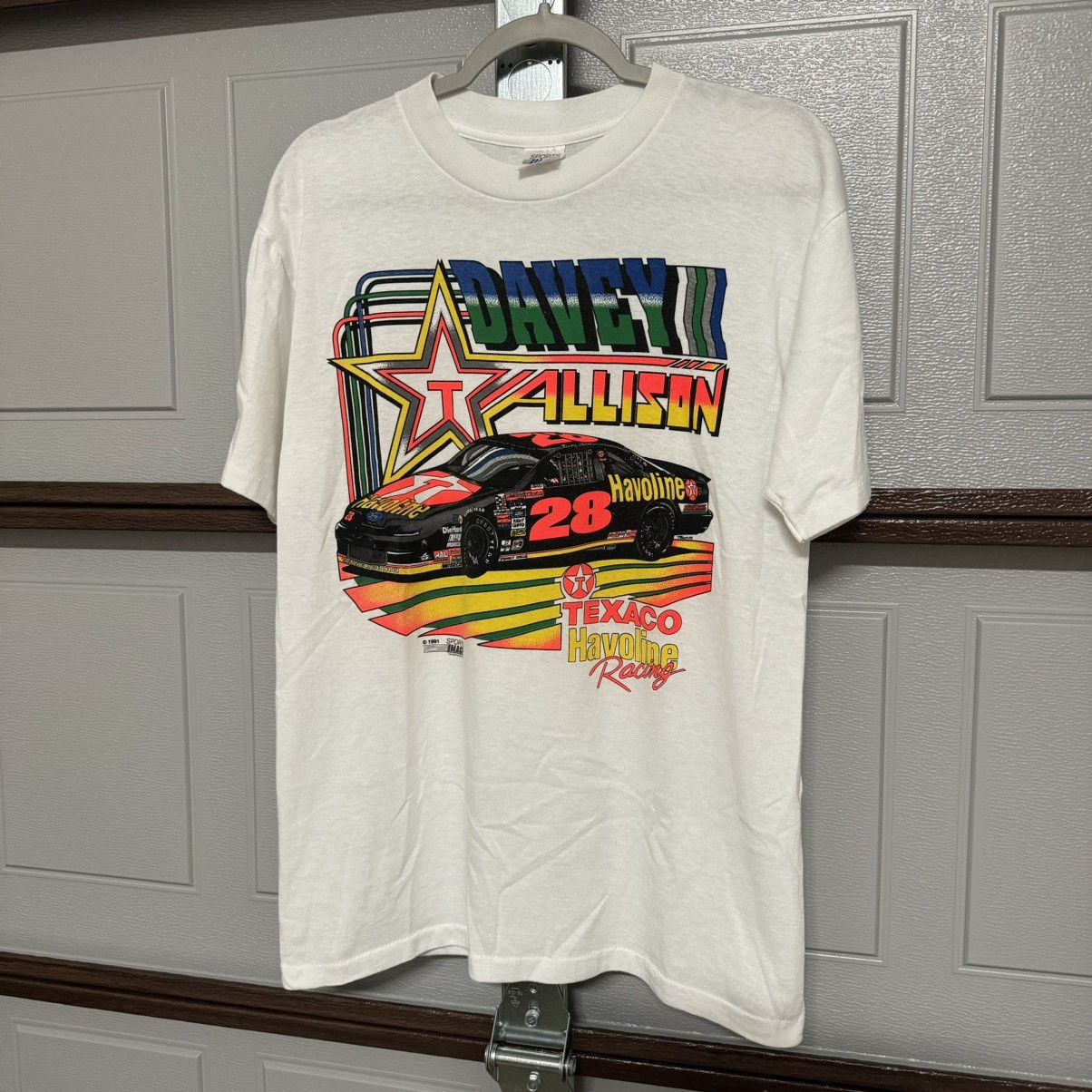 Vintage 90s Nascar Davey Allison Racing Tee M Hoodie, Sweatshirt | FlexRushtees.com