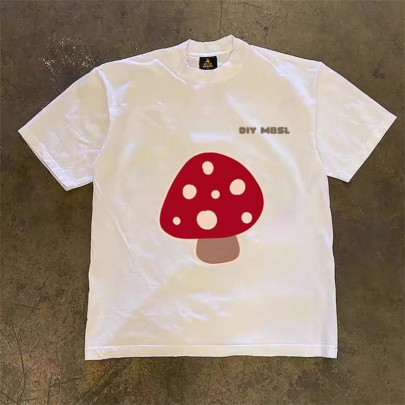 Vintage Casual Retro Mushroom Print T Shirt