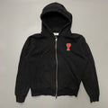 Ami Paris Black Full Zip Hoodie Mens Size L T-Shirts, Sweatshirt | FlexRushtees.com