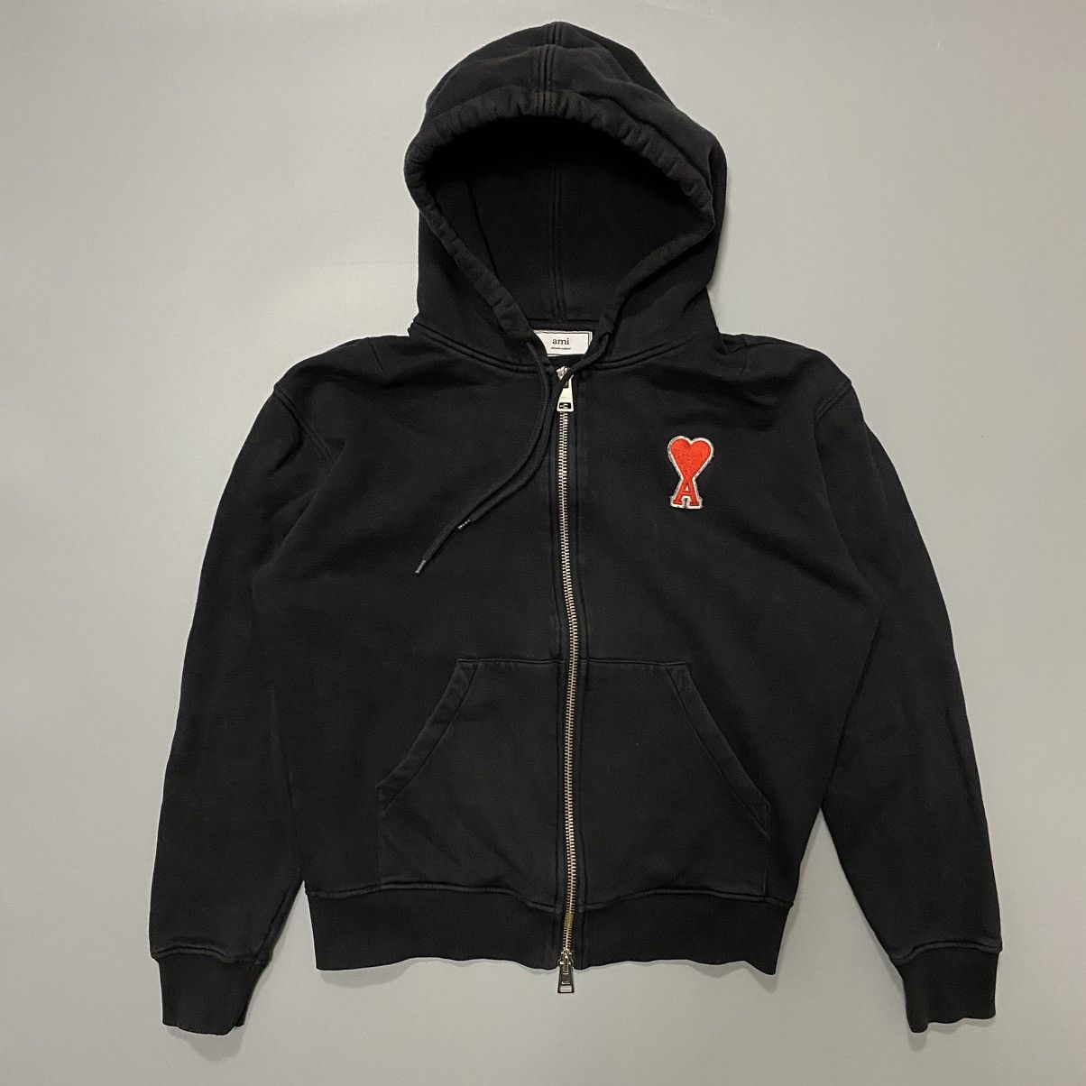 Ami Paris Black Full Zip Hoodie Mens Size L T-Shirts, Sweatshirt | FlexRushtees.com