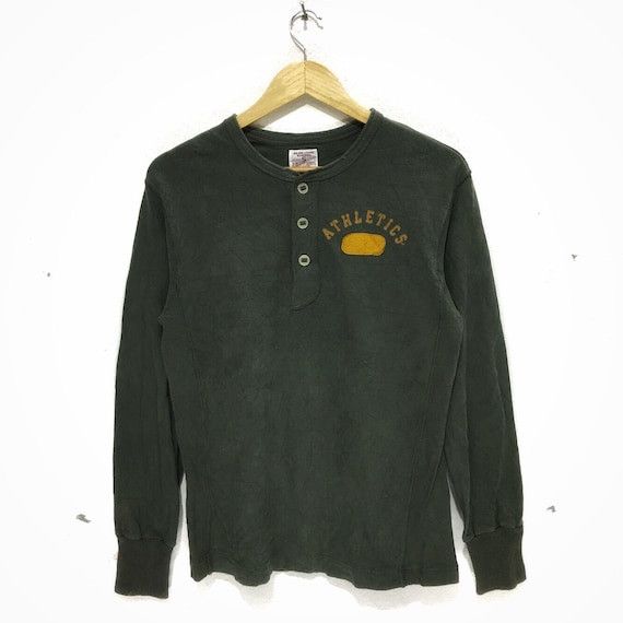 Uniqlo Vtg Major League Baseball Athletics Henley Tee Shirt Mlb Hoodie, Sweatshirt | FlexRushtees.com