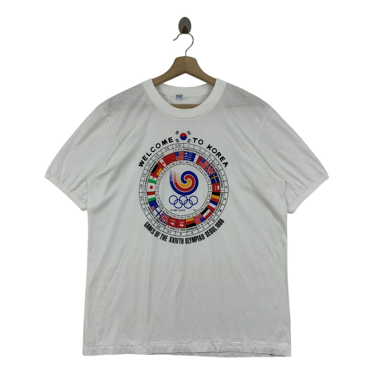 Vintage Olympics Seoul Korea 1988 Printed Logo Tee Hoodie, Sweatshirt | FlexRushtees.com