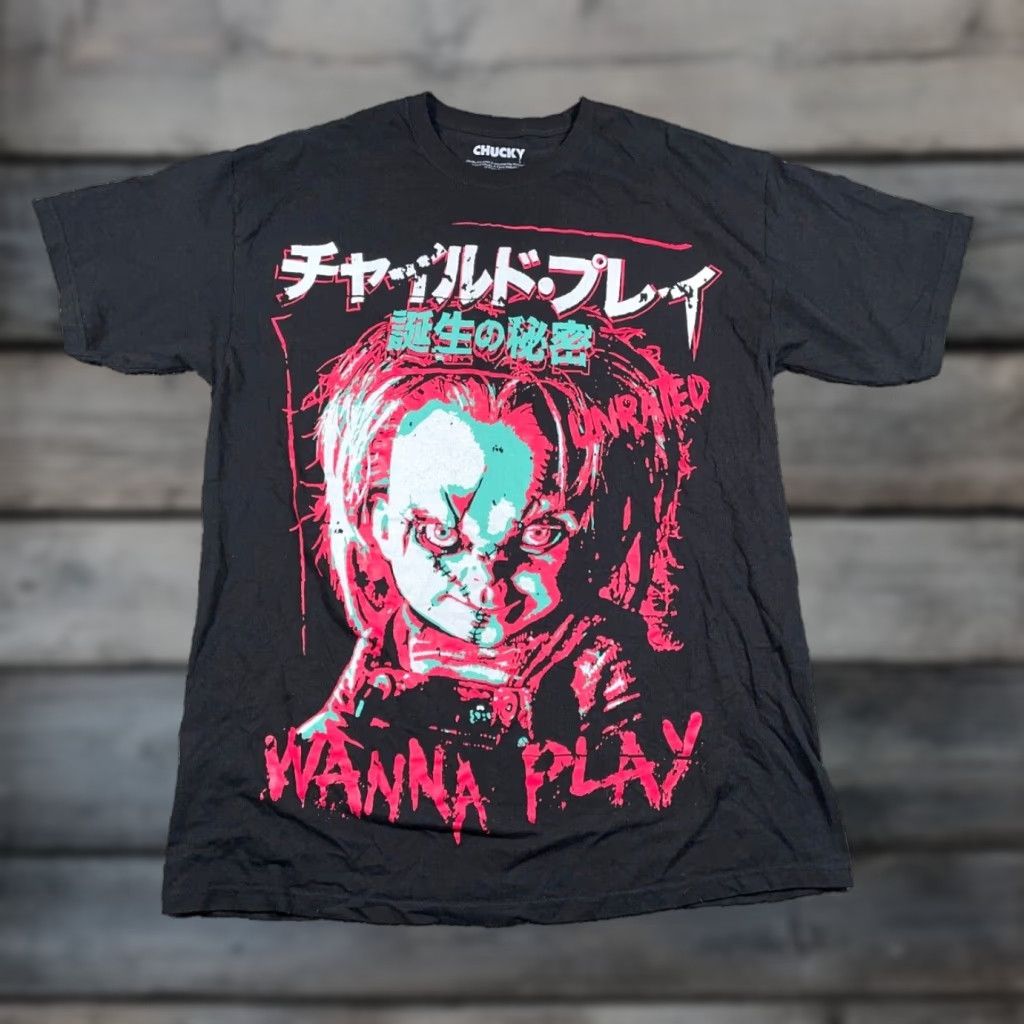 Etro Vintage Child S Play T Shirt Men Xl Black Horror Movie Retro Chucky Japanese Print 2020s