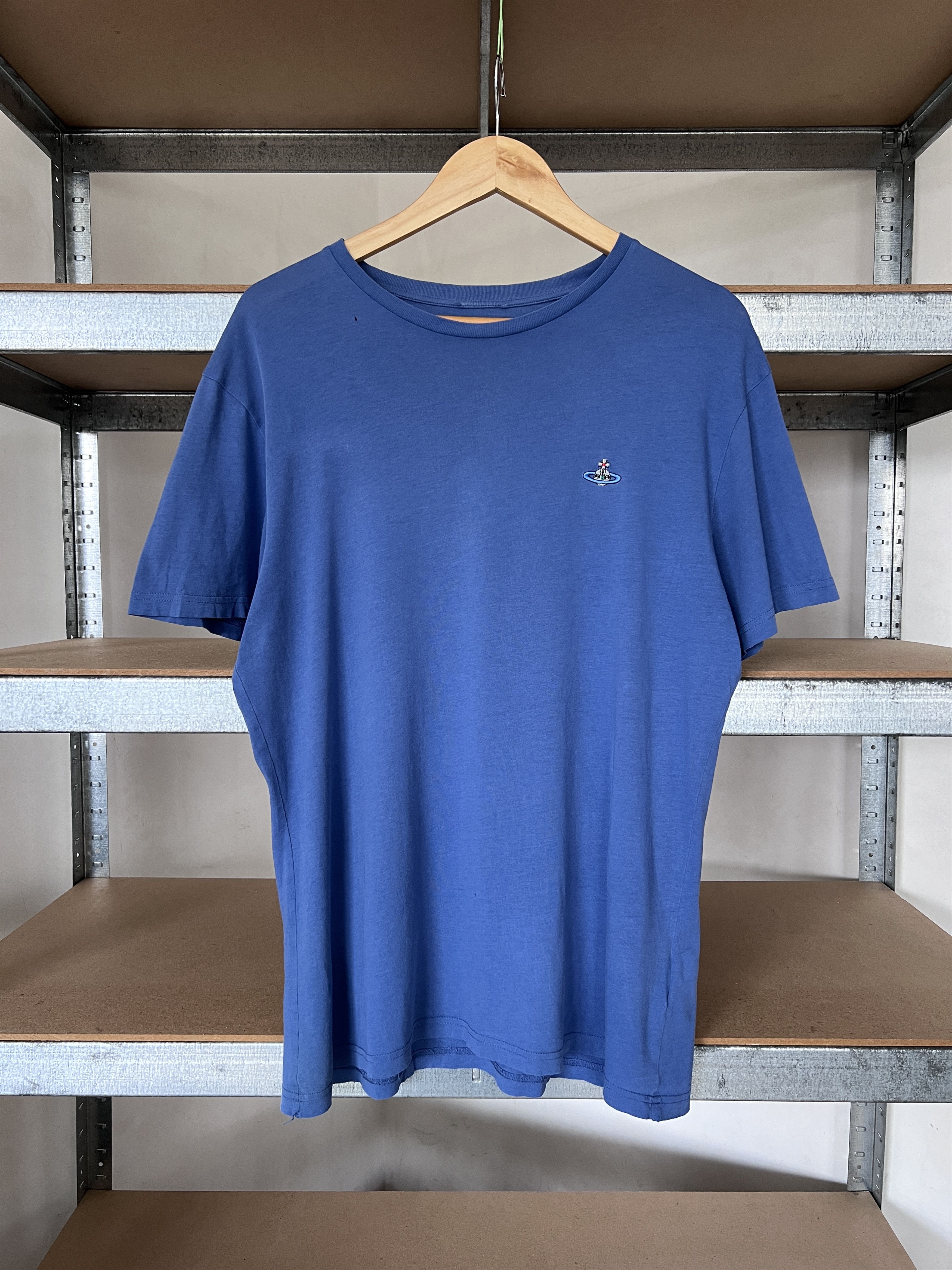 Vivienne Westwood Vintage Small Logo Blue Distressed Tee Hoodie, Sweatshirt | FlexRushtees.com