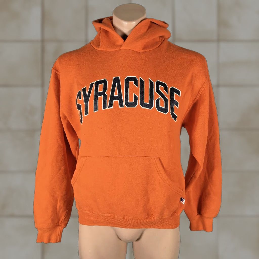 Athletic Vintage Russell Athletic Syracuse University Hoodie Sweatshirt Orange 90s Pullover T-Shirts | AU16VibeMintTees.com
