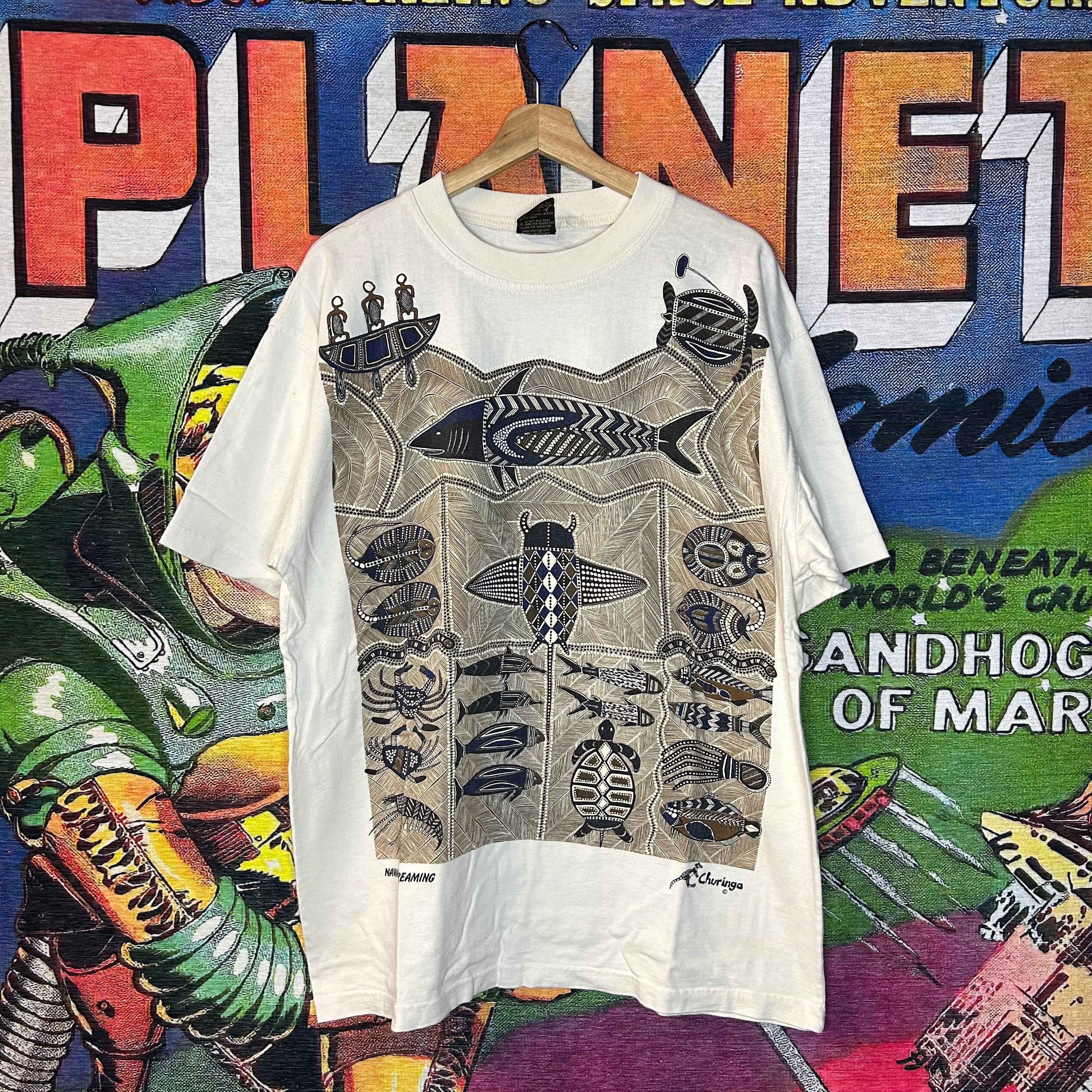 Vintage 90s Sea Australia Tribal Tee Size Large