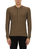 Tom Ford O1s22i1n0125 Henley T Shirt In Moss Green Hoodie, Sweatshirt | FlexRushtees.com