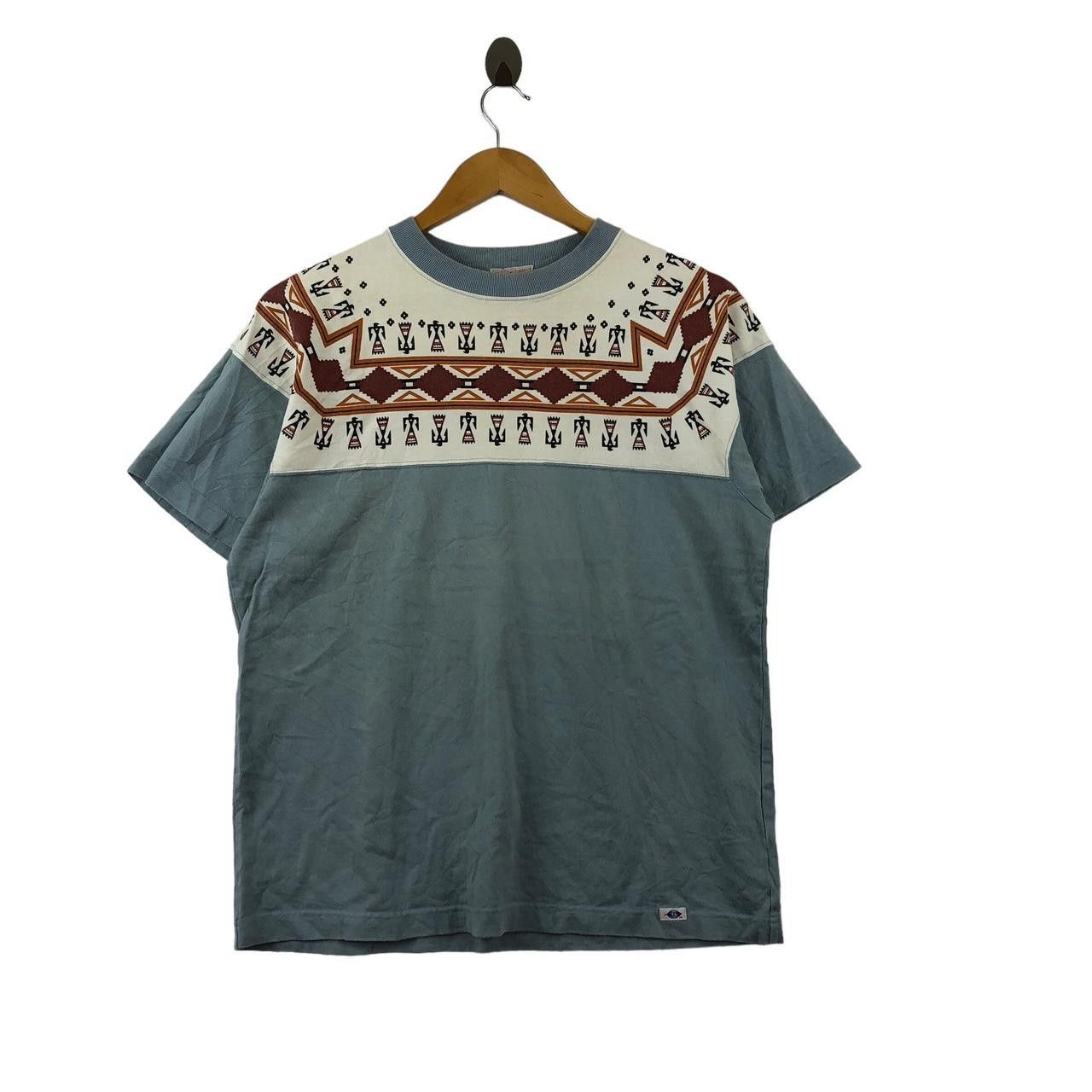 Pherrow S Vintage Pherrows Stormy Blue Navajo Aztec Tee Shirt