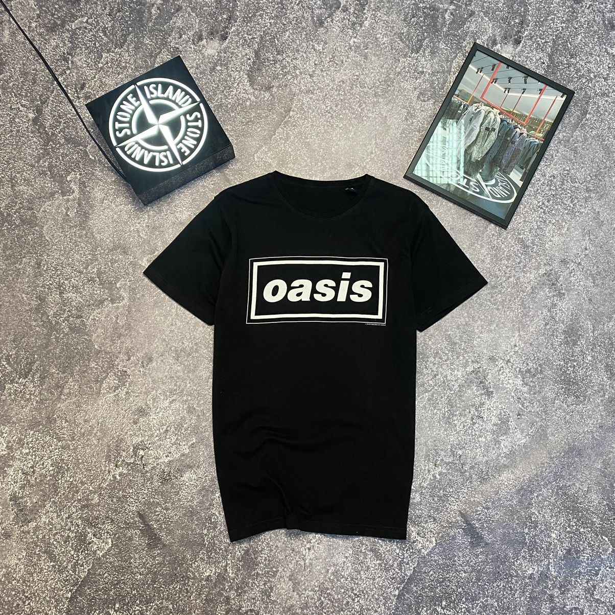 Band Tees Vintage Oasis 2016 Box Logo Rock Band Black Tee Hoodie, Sweatshirt | FlexRushtees.com