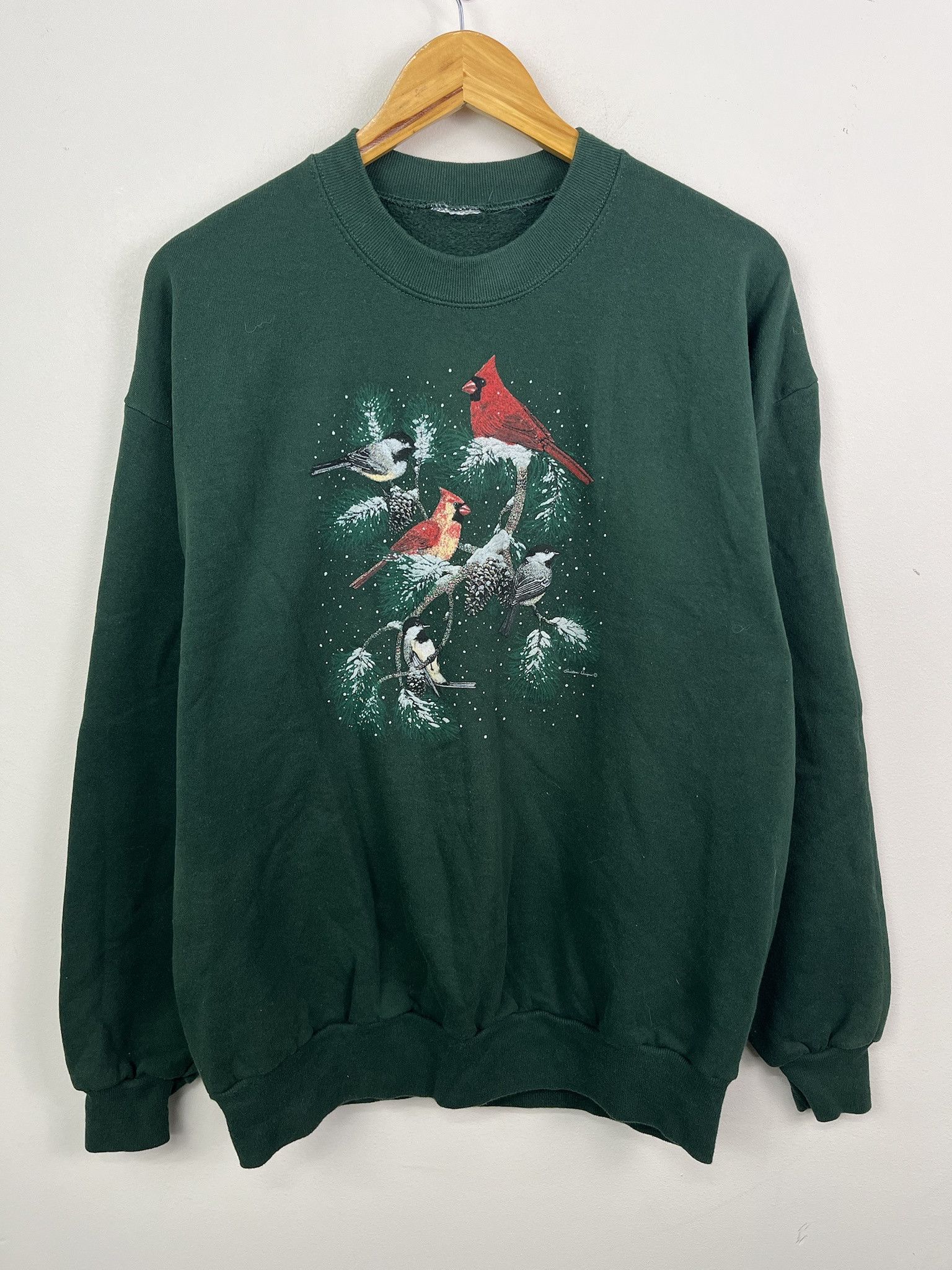 Vintage 90 S Cardinal Winter Nature Pullover Crewneck Size L T-Shirts, Hoodie, Sweatshirt | FlexRushtees.com