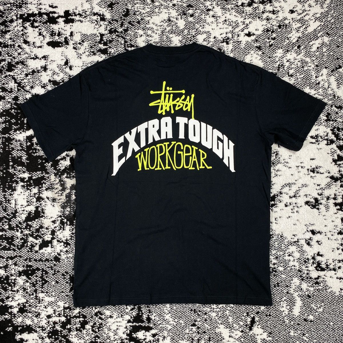 Vintage Extra Tough Stussy Tee In Black Size Medium Hoodie, Sweatshirt | FlexRushtees.com