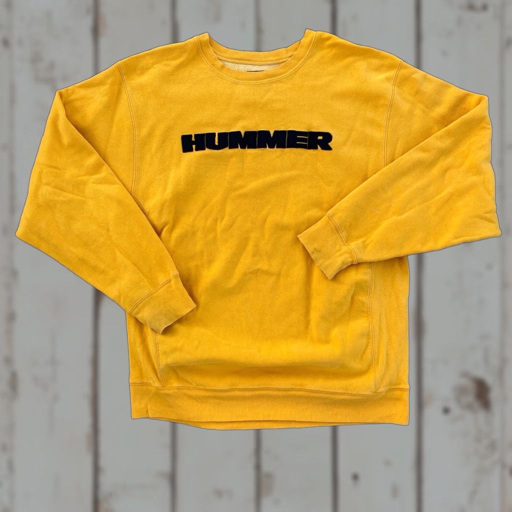 Vintage Steve Barry S Mens Xl Xlarge Crewneck Sweatshirt Yellow Hummer Spell Out Y2k Univers T-Shirts, Hoodie