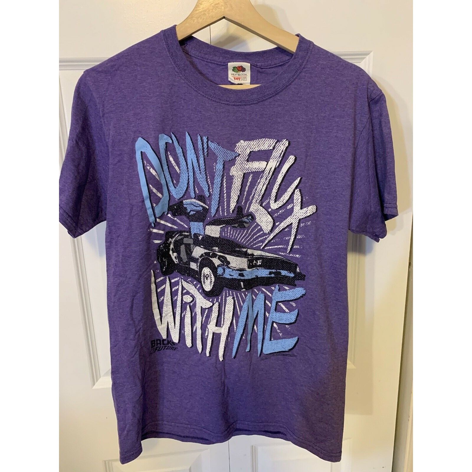 Fruit Of The Loom Back To The Future Purple T Shirt Sz S Don T Flux With Me