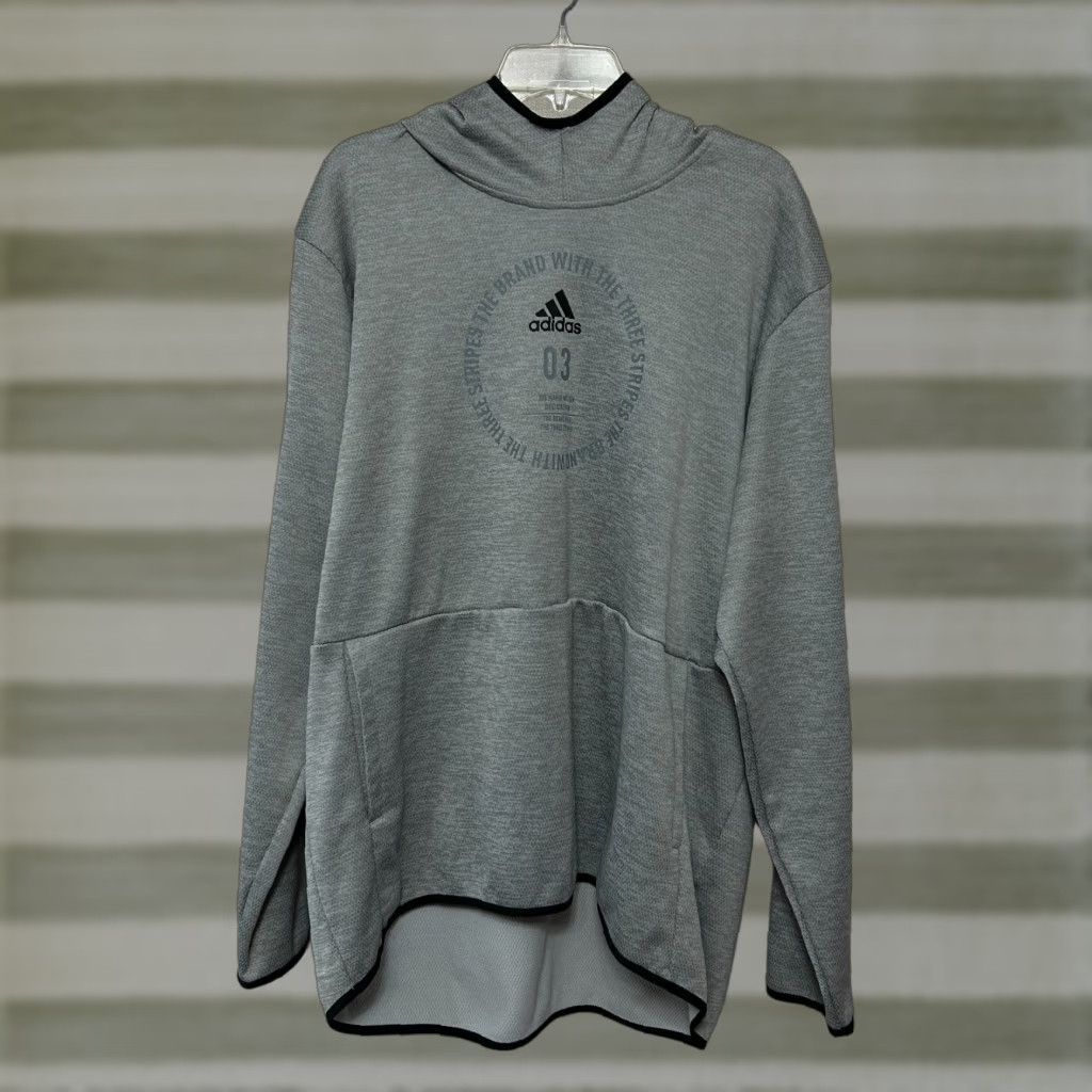 Adidas Hoodie Men S 2xl Pullover Climawarm Gray Sweatshirt Hooded Pullover Logo Long Sleeve W