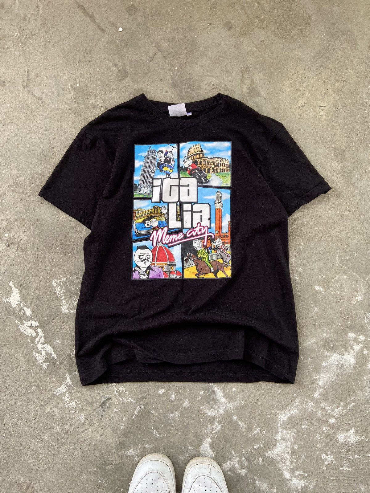 Vintage Humor Italia Meme City Gta5 Style Y2k T Shirt Hoodie, Sweatshirt | FlexRushtees.com