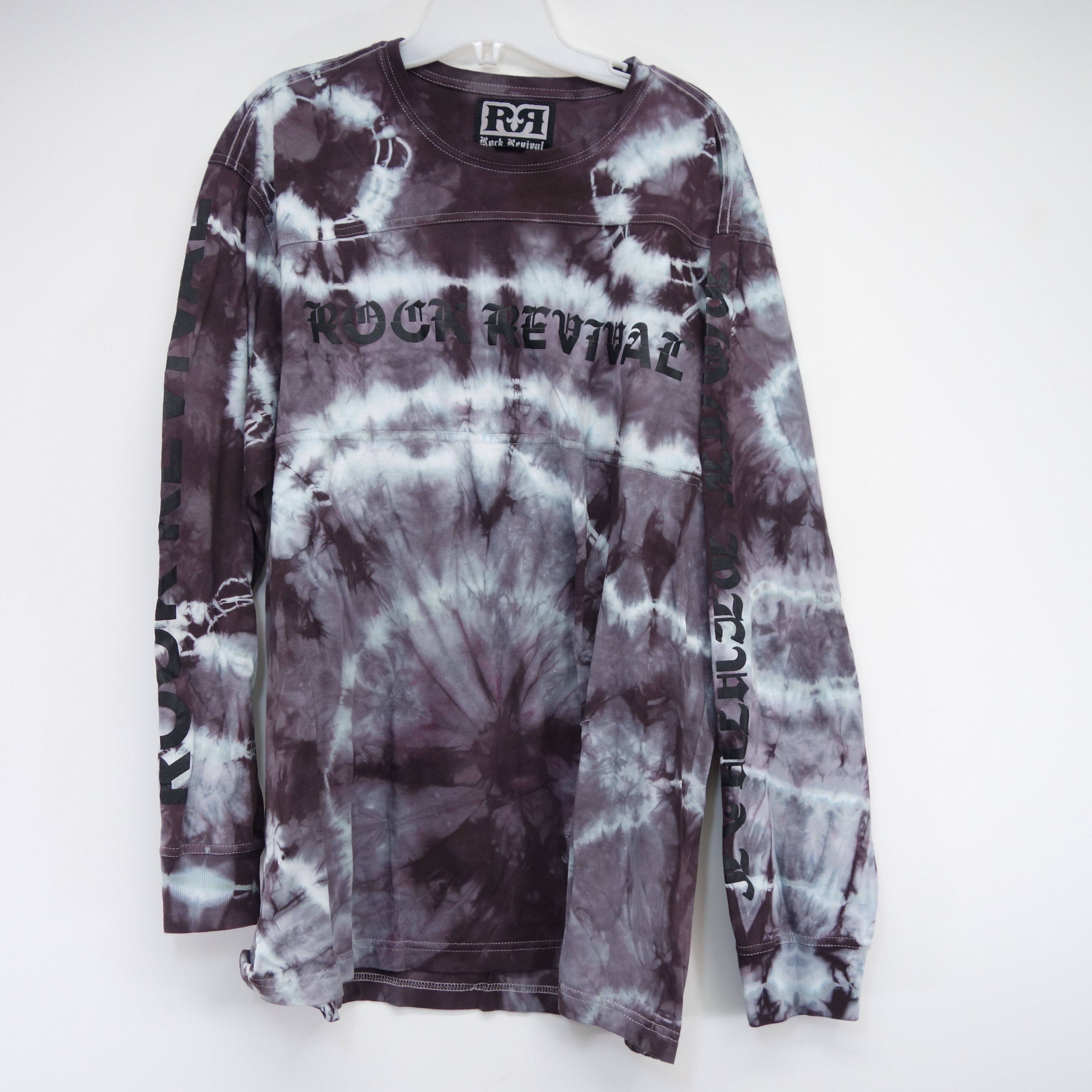 Rock Revival Purple Tie Dyed Crew Neck Skate Trippy T Shirt Size Xl