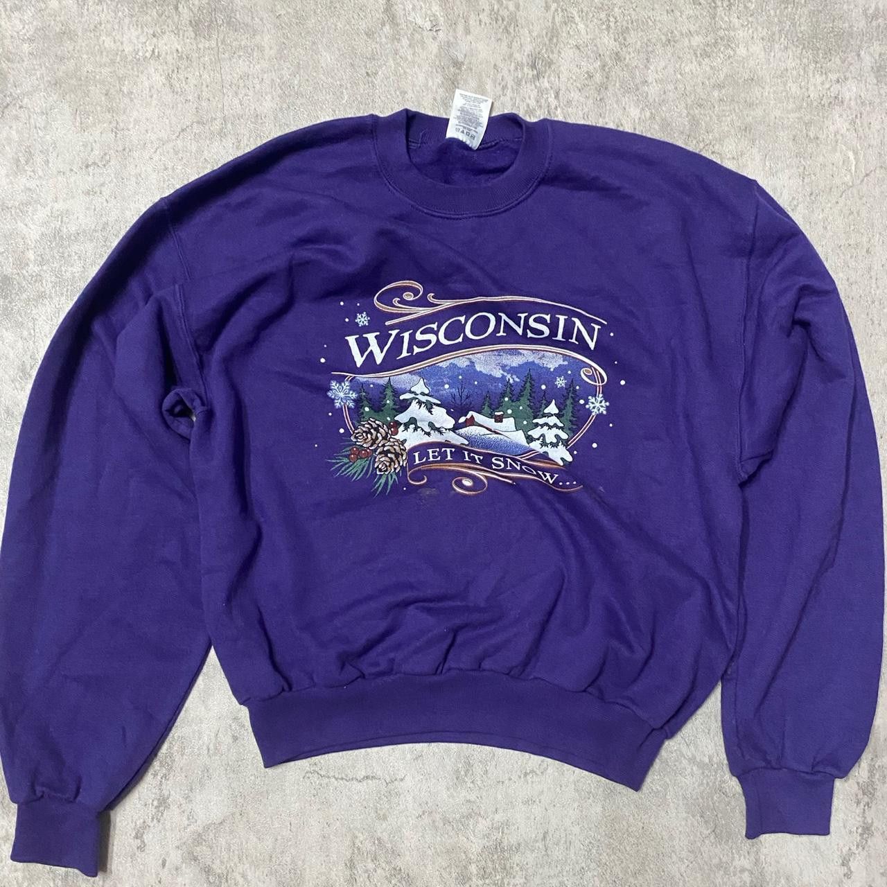 Other Wisconsin Let It Snow Vintage Crewneck Sweatshirt Winter T-Shirts, Hoodie | FlexRushtees.com