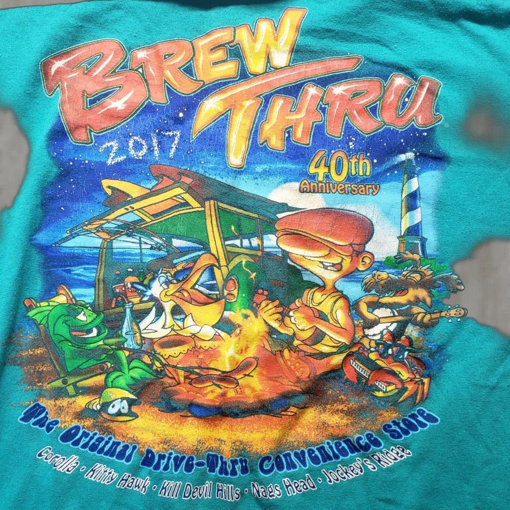 Gildan Brew Thru 40th Anniversary Shirt Beach Classic Blue Adult Small Men S S Limited Edition 2017