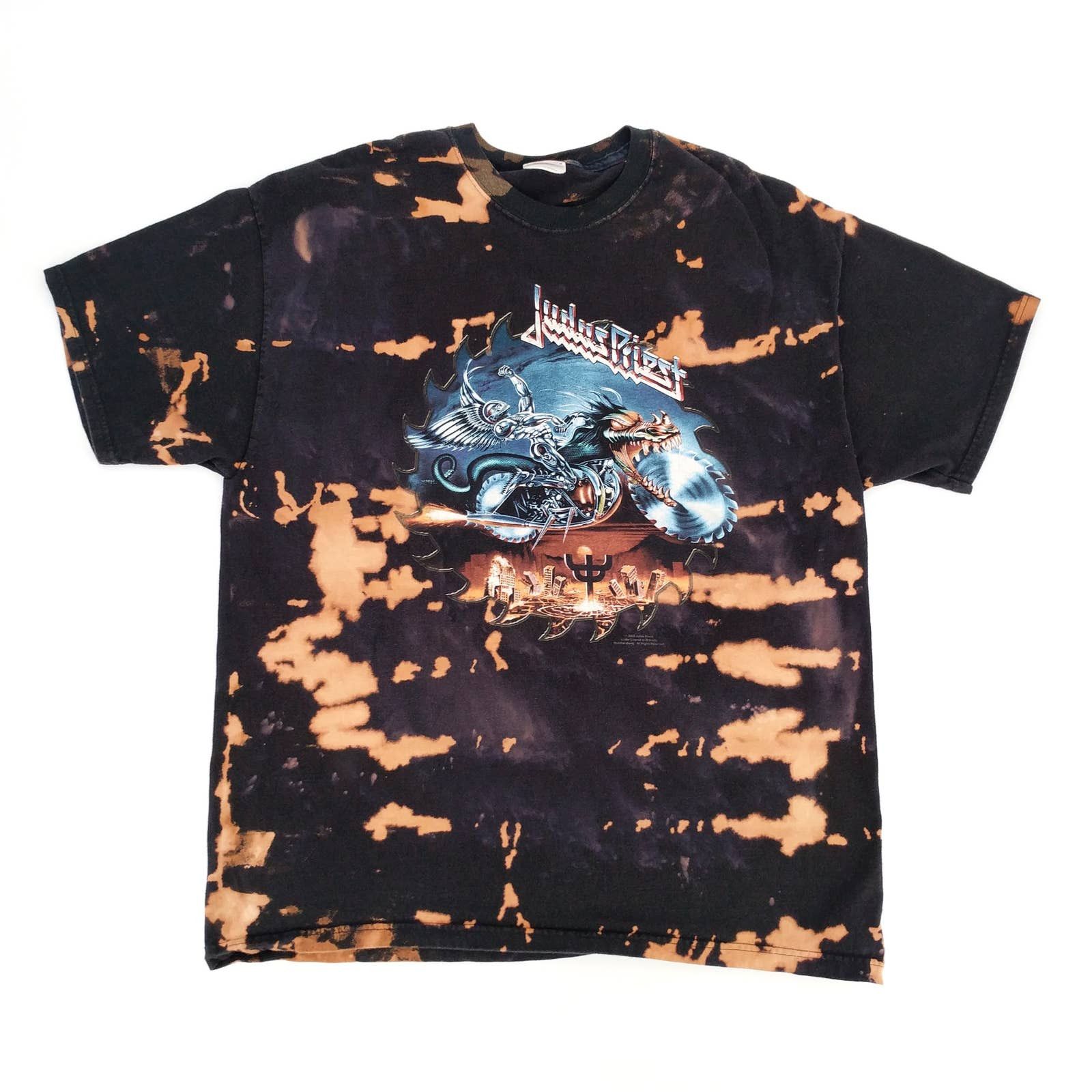 Priest Judas Priest Painkiller 2006 Custom Bleached Band T Shirt Xl Hoodie, Sweatshirt | FlexRushtees.com