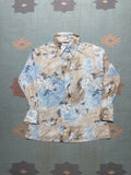 Vintage 70s Disco Shirt Abstract Lion Dagger Collar Small