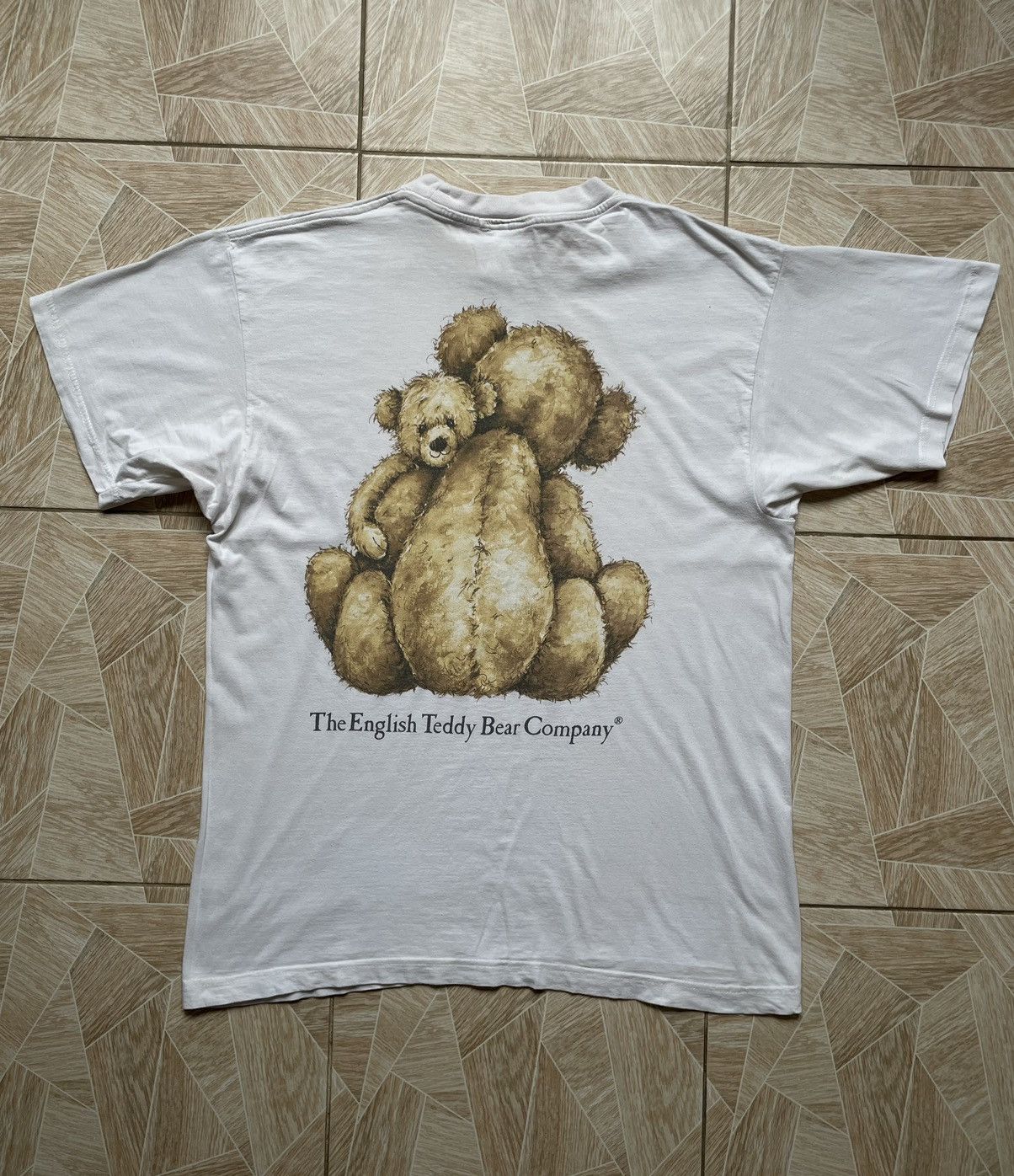 Vintage 90s Retro The English Teddy Bear Company White Tee Hoodie, Sweatshirt | FlexRushtees.com