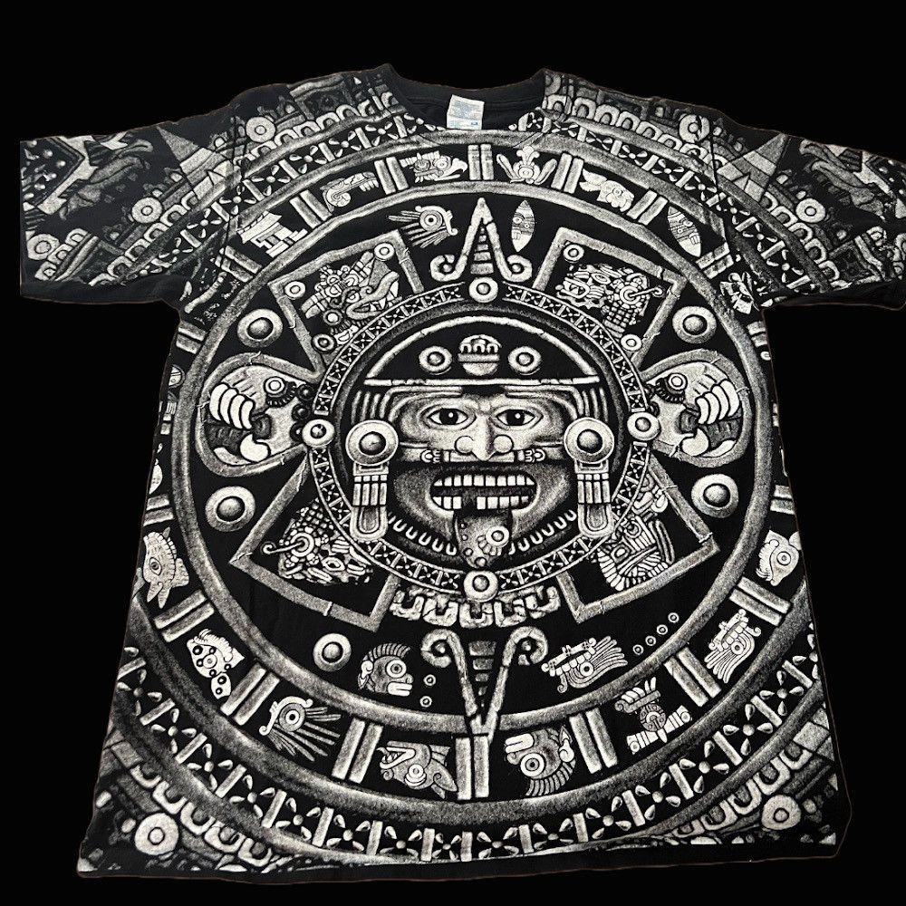 Vintage Black And White Aztec Print Tee