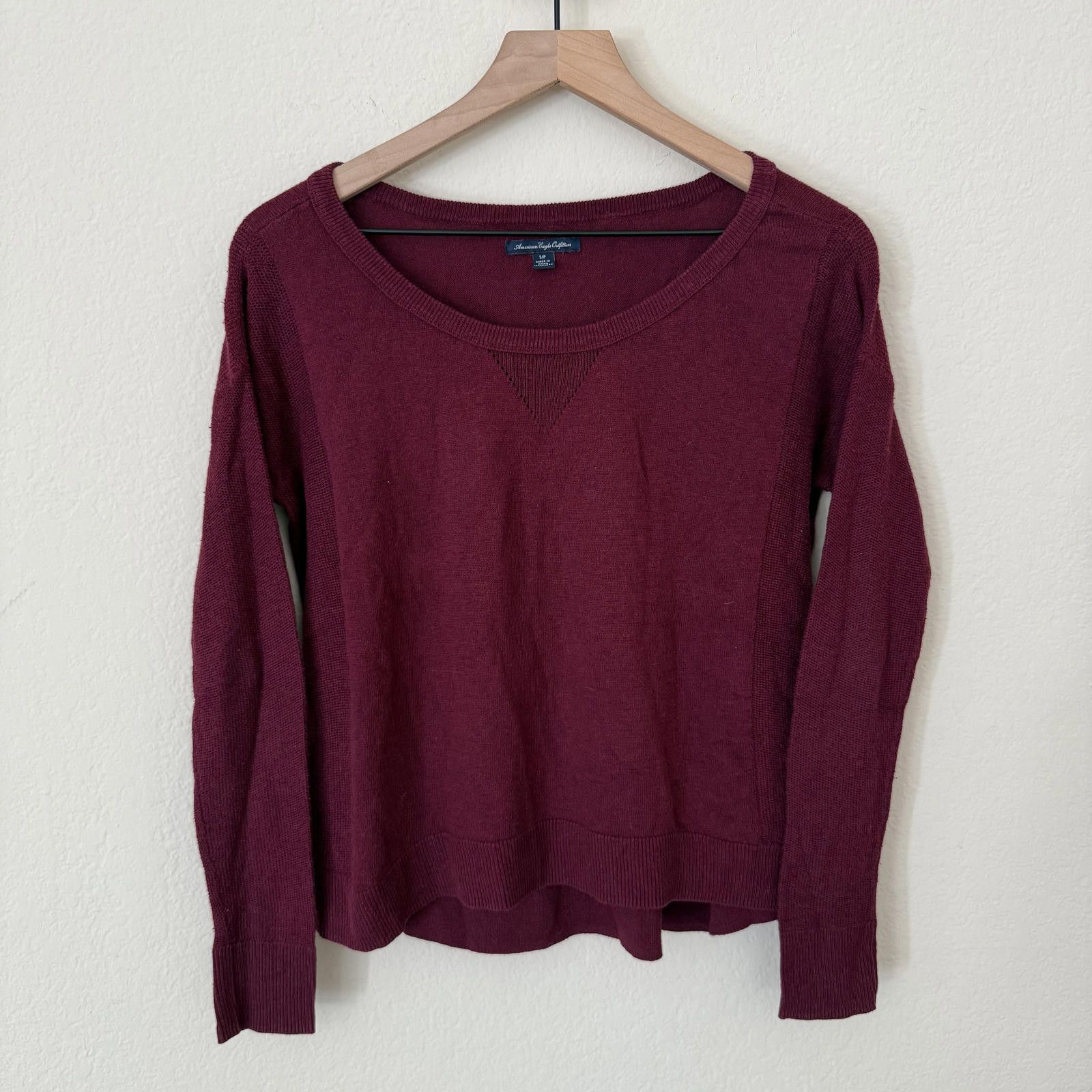 Eagle Outfitters American Eagle Shirt Women S S Burgundy Long Sleeve