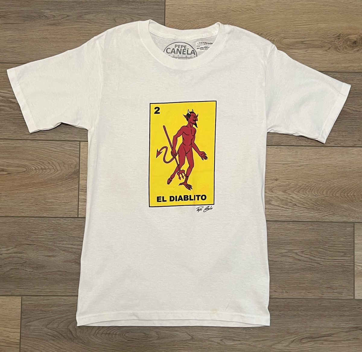 Vintage El Diablito Loteria Tarot Style Pepe Graphic Tee
