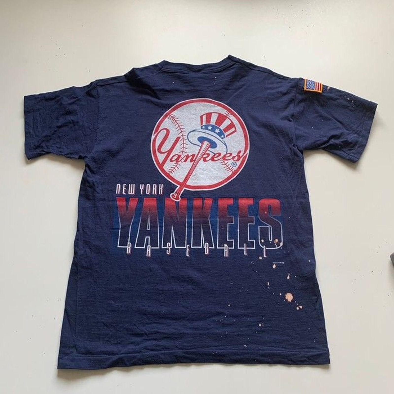New York Yankees X Vintage Vintage 90s New York Yankees Mlb Salem Graphic T Shirt Large Hoodie, Sweatshirt | FlexRushtees.com