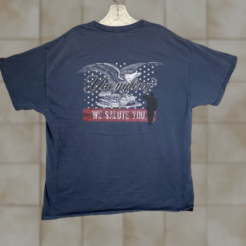 Vintage Yuengling Beer T Shirt Large Salute The Troops Faded Blue America S Oldest Hoodie, Sweatshirt | FlexRushtees.com