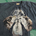 Mountain Vintage The Mountain T Shirt Mens 2xl Black Wolf Moon Print Cotton Short Sleeve Usa Log